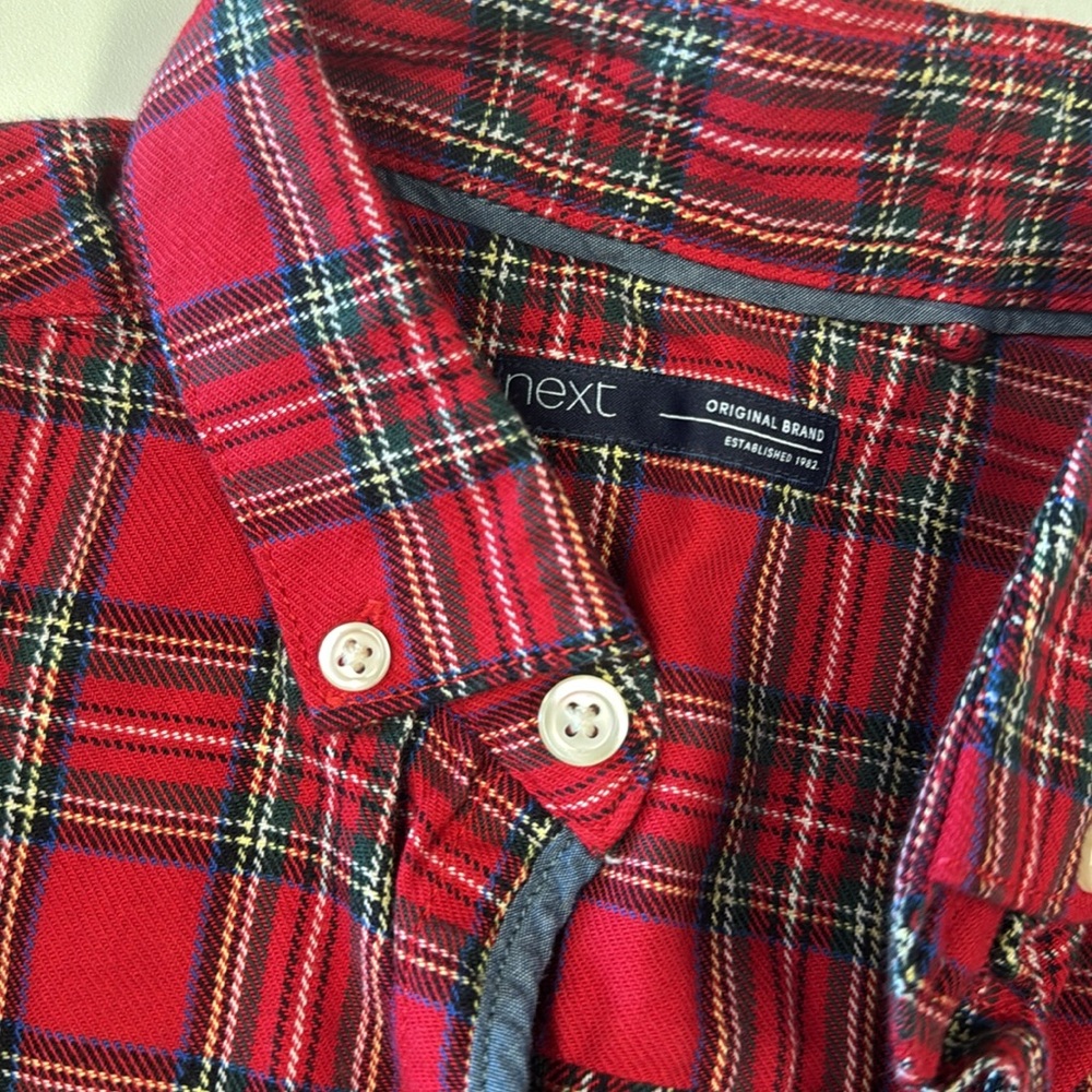 Holiday Plaid Tartan Buttkn Up Flannel Dress Shirt - Picture 4 of 5